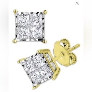 TruMiracle Diamond Stud Earrings  (1 ct. t.w.) in 14kYellow